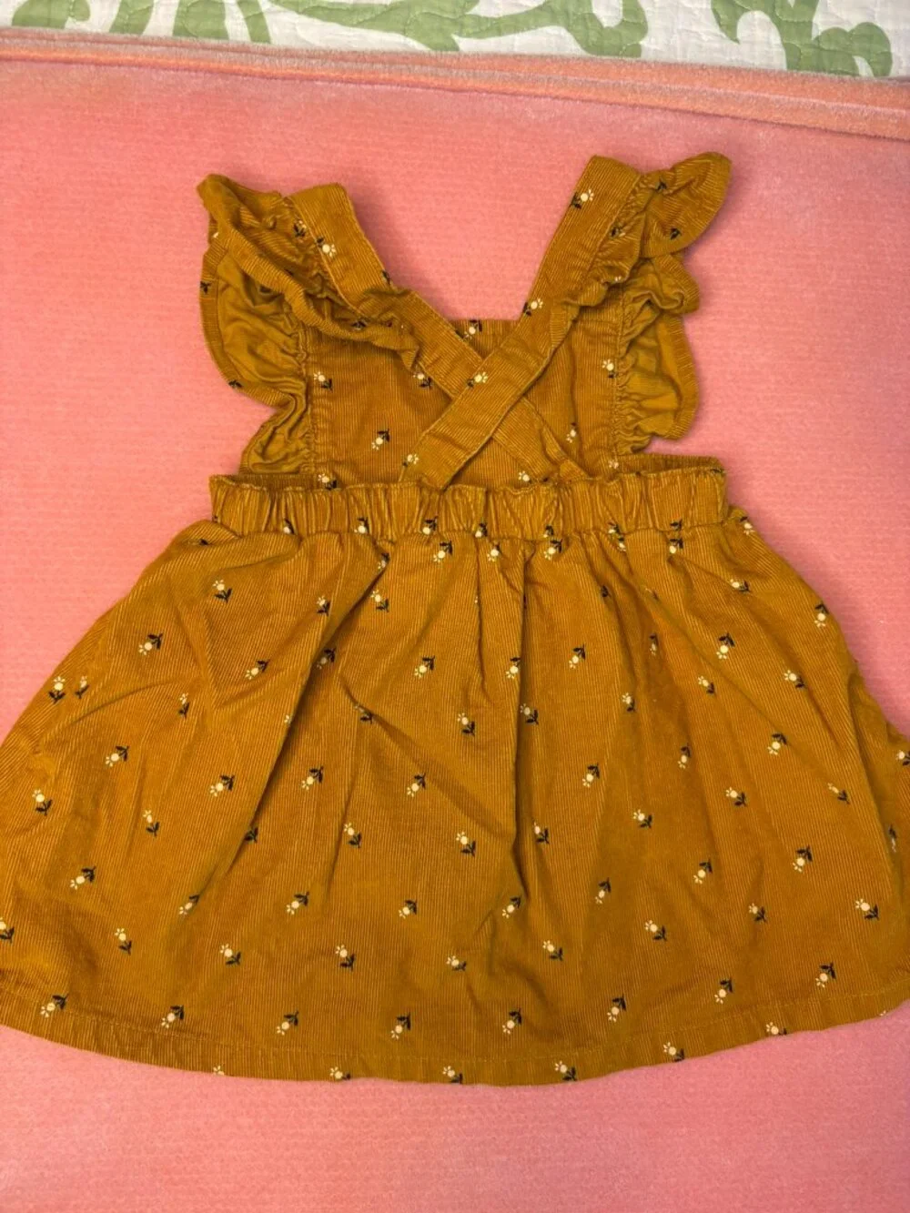 Baby Gap corduroy criss cross back jumper, mustard; Size 6-12 months